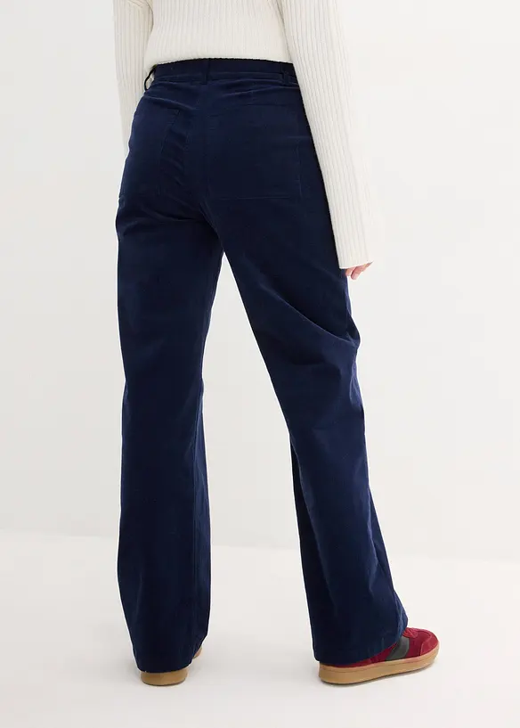 Pantaloni di velluto a coste in cotone biologico elasticizzato, bonprix