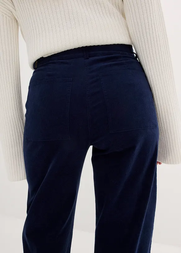 Pantaloni di velluto a coste in cotone biologico elasticizzato, bonprix