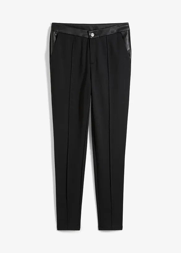 Leggings in jersey consistente con dettagli in similpelle, bonprix