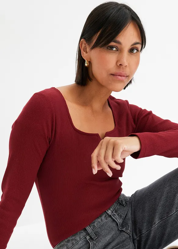 Maglia a costine in puro cotone biologico, bonprix