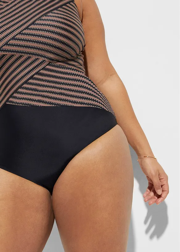 Costume intero con motivo incrociato ed effetto modellante medio, bonprix