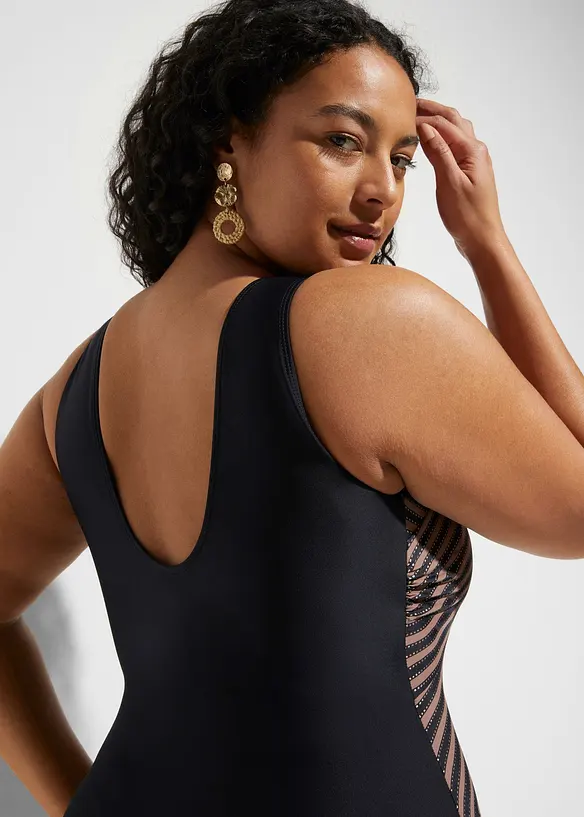 Costume intero con motivo incrociato ed effetto modellante medio, bonprix