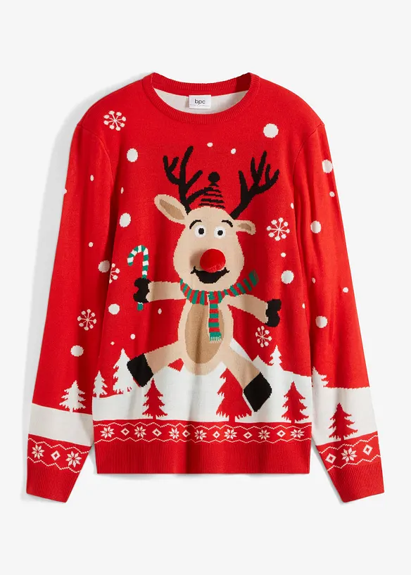 Maglione natalizio in filato fine, bonprix