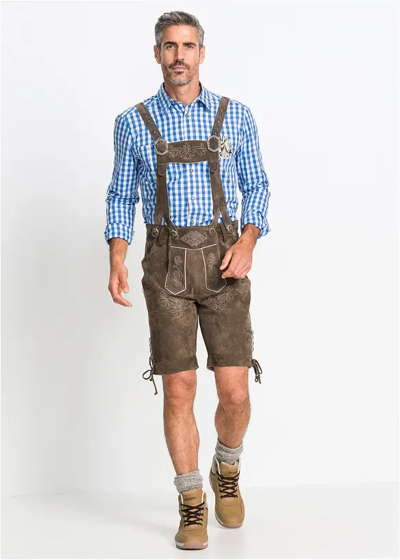 Pantaloni corti bavaresi in pelle, regular fit, bonprix