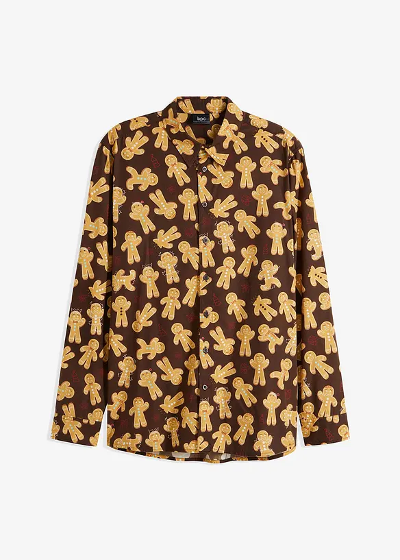 Camicia a maniche lunghe natalizia in puro cotone, bonprix