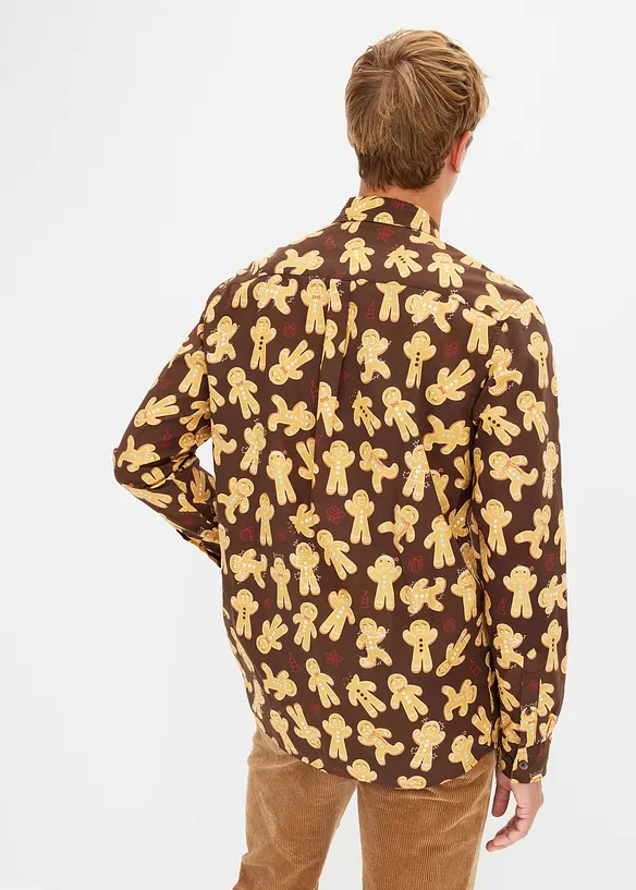 Camicia a maniche lunghe natalizia in puro cotone, bonprix