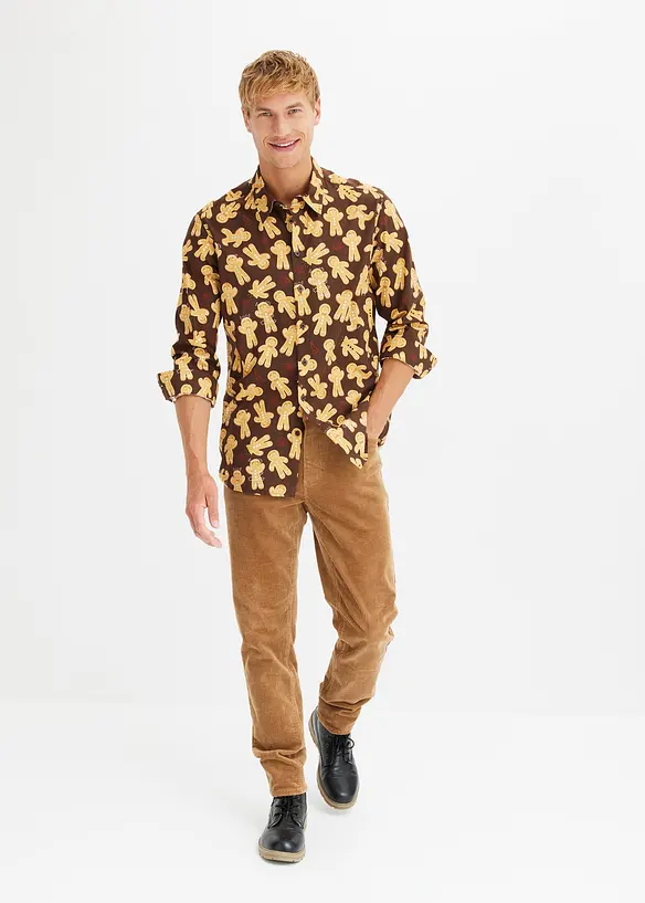 Camicia a maniche lunghe natalizia in puro cotone, bonprix