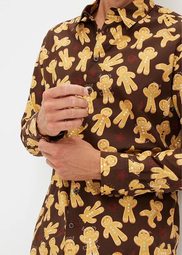 Camicia a maniche lunghe natalizia in puro cotone, bonprix