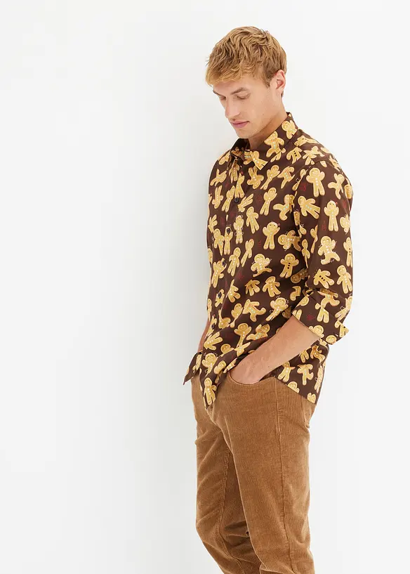 Camicia a maniche lunghe natalizia in puro cotone, bonprix