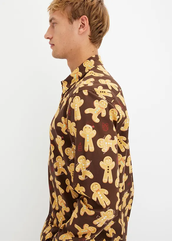 Camicia a maniche lunghe natalizia in puro cotone, bonprix