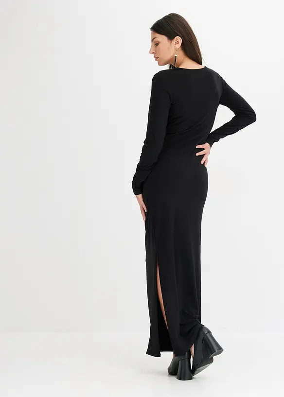 Abito lungo con cut-out e arricciatura, bonprix