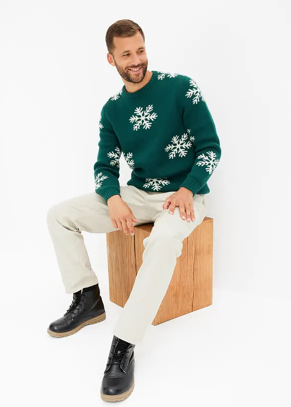 Maglione natalizio con cotone riciclato, bonprix