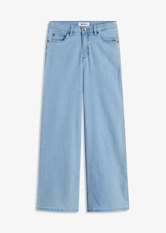 Jeans wide leg elasticizzati, vita media, bonprix