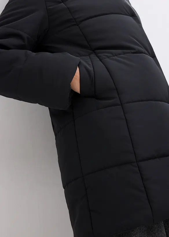 Giacca trapuntata con inserto in pelliccia sintetica, bonprix