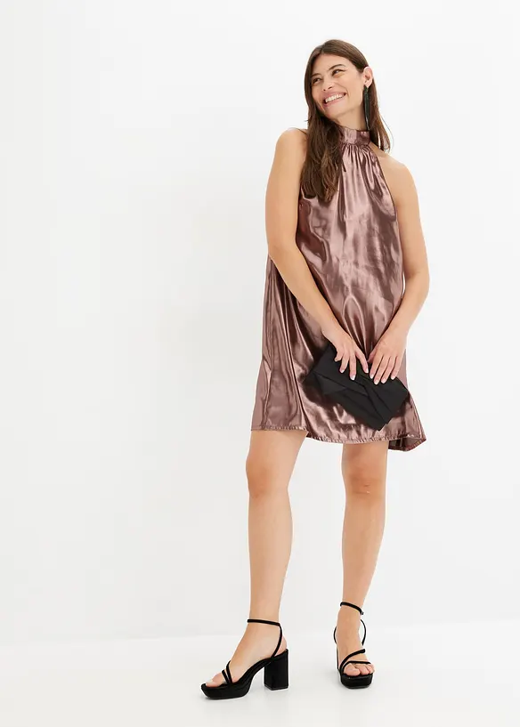 Abito corto in satin fine, bonprix
