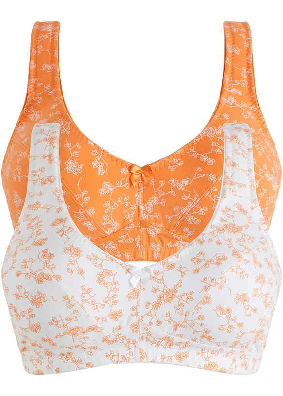 Reggiseno senza ferretto con cotone biologico morbido (pacco da 2), bonprix