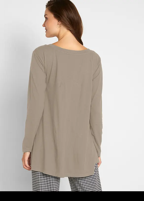 Maglia a maniche lunghe in misto cotone e viscosa, bonprix