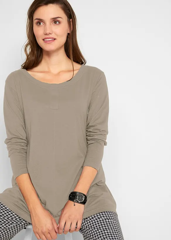 Maglia a maniche lunghe in misto cotone e viscosa, bonprix