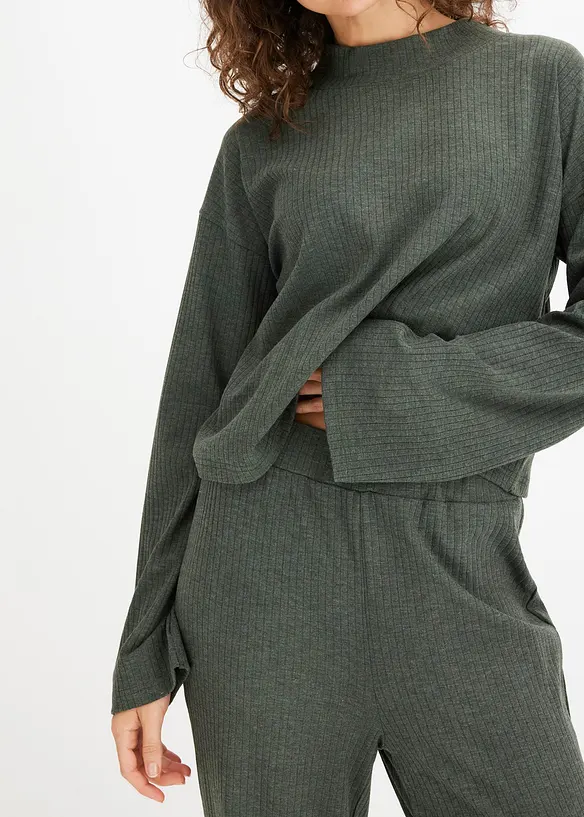 Tuta loungewear oversize a coste, bonprix