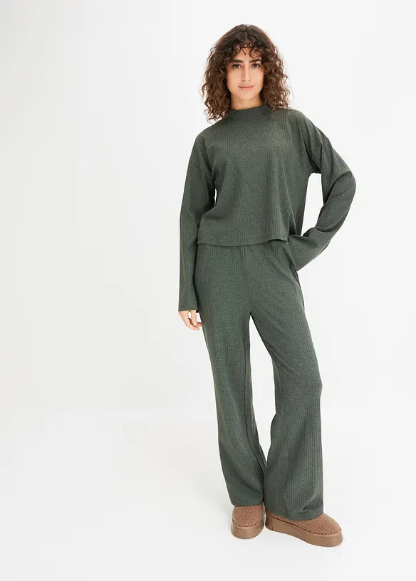 Tuta loungewear oversize a coste, bonprix