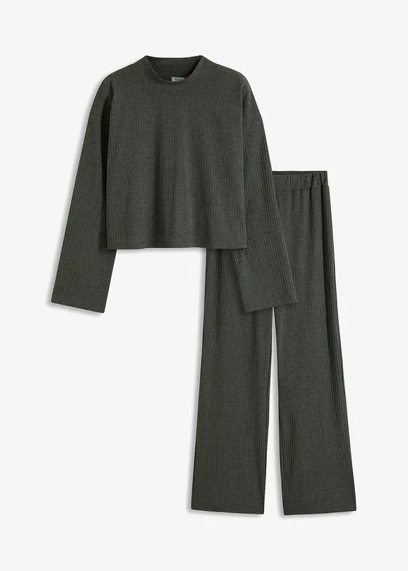 Tuta loungewear oversize a coste, bonprix