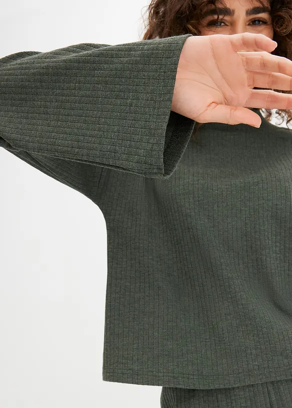 Tuta loungewear oversize a coste, bonprix