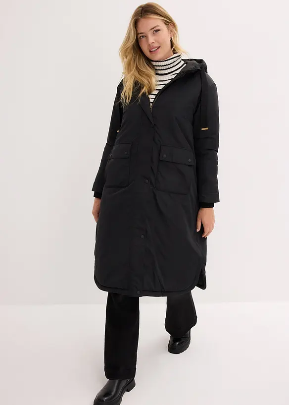 Parka ampio svasato con coulisse, bonprix