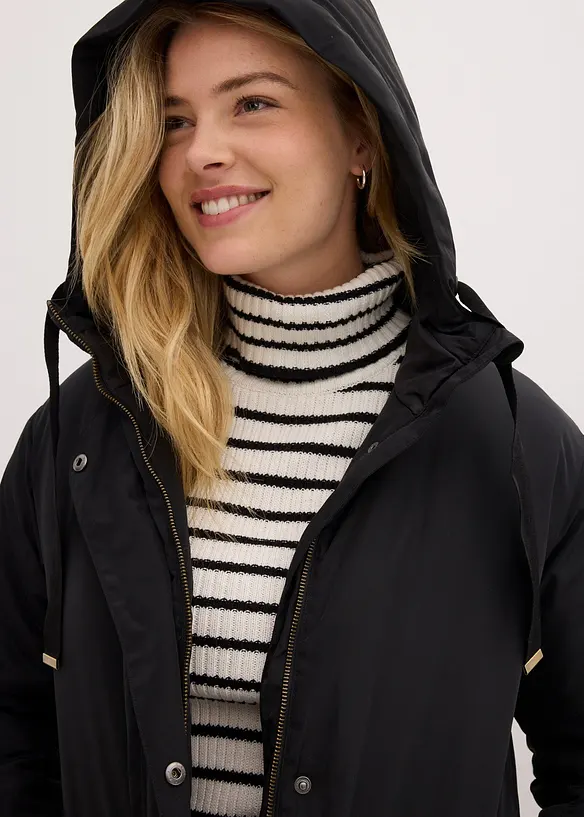 Parka ampio svasato con coulisse, bonprix