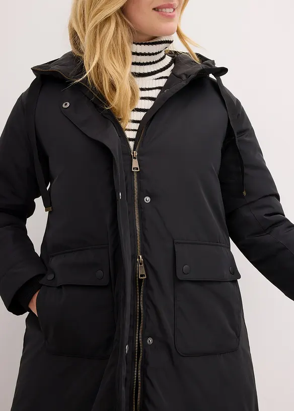Parka ampio svasato con coulisse, bonprix