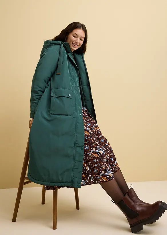 Parka ampio svasato con coulisse, bonprix