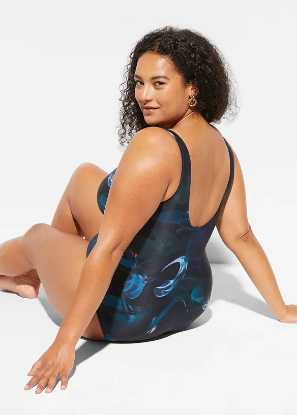 Costume intero con arricciatura e effetto modellante leggero, bonprix