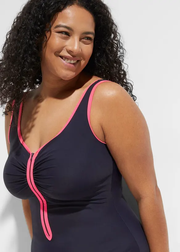 Costume intero con cerniera e effetto modellante leggero, bonprix