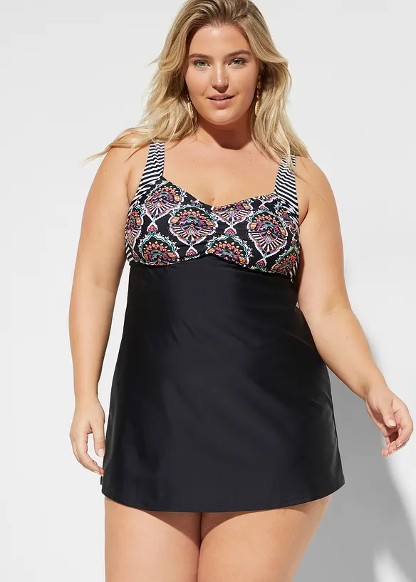 Tankini lungo con slip a vita alta (set 2 pezzi), bonprix