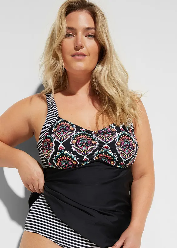 Tankini lungo con slip a vita alta (set 2 pezzi), bonprix