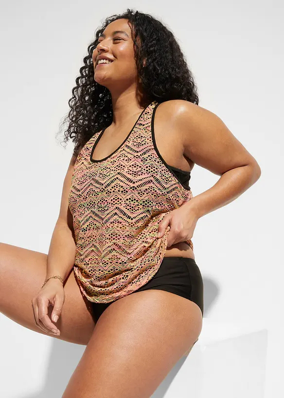 Tankini con pizzo elasticizzato (set 2 pezzi), bonprix
