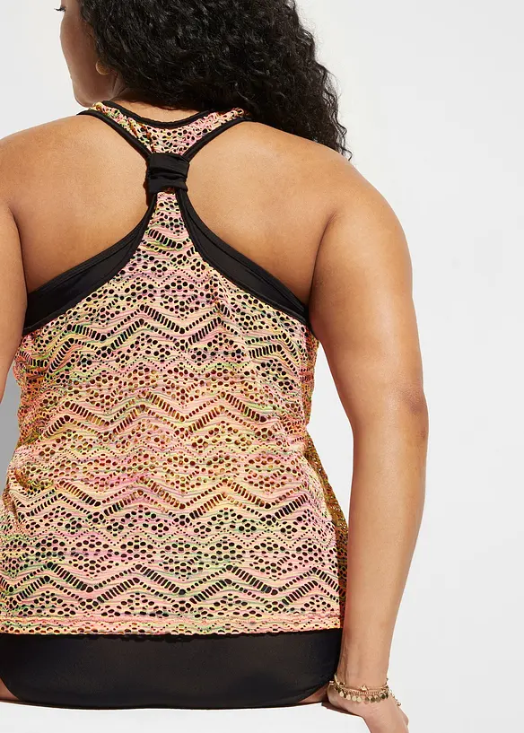 Tankini con pizzo elasticizzato (set 2 pezzi), bonprix