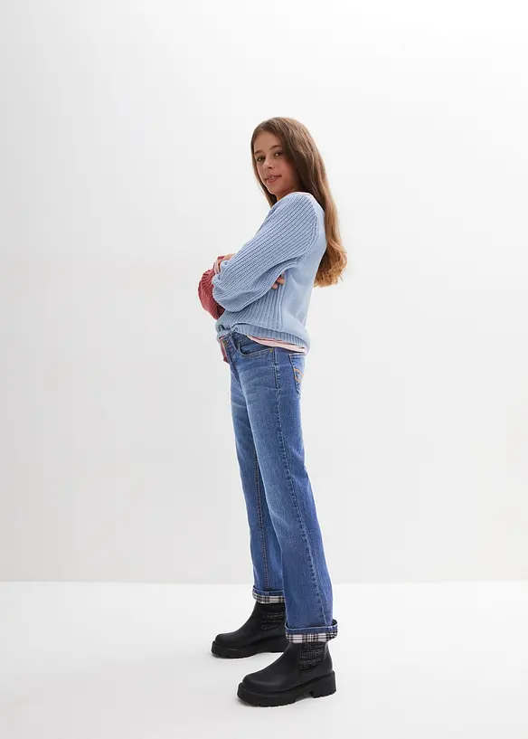 Jeans termici flared, vita alta, bonprix
