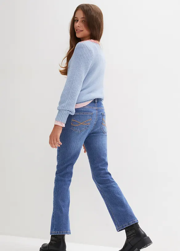 Jeans termici flared, vita alta, bonprix