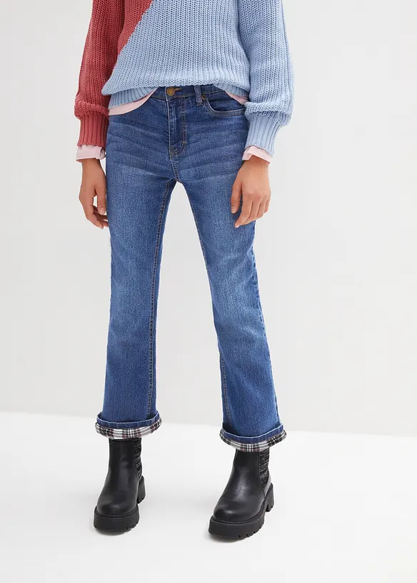 Jeans termici flared, vita alta, bonprix