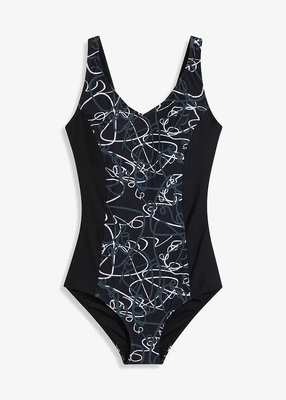 Costume intero con scollatura a V e effetto modellante leggero, bonprix