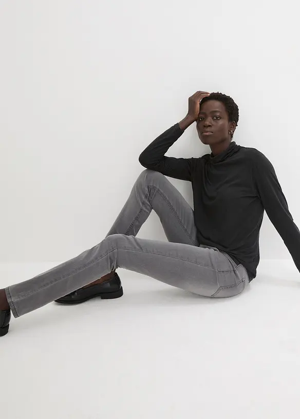 Jeans skinny elasticizzati, vita media, bonprix