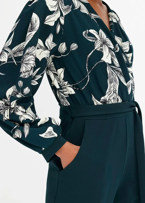 Tuta in jersey con effetto a portafoglio, bonprix