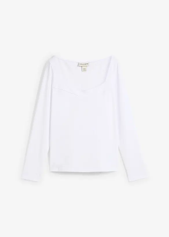 Maglia a maniche lunghe con scollatura a cuore, bonprix
