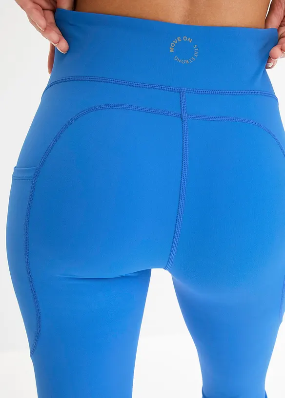 Leggings funzionali comfort con tasca per il cellulare, svasati, bonprix