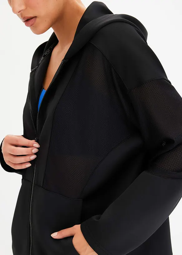 Giacca tecnica sportiva oversize con mesh trasparente, bonprix