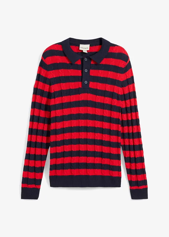 Maglione con colletto polo, bonprix