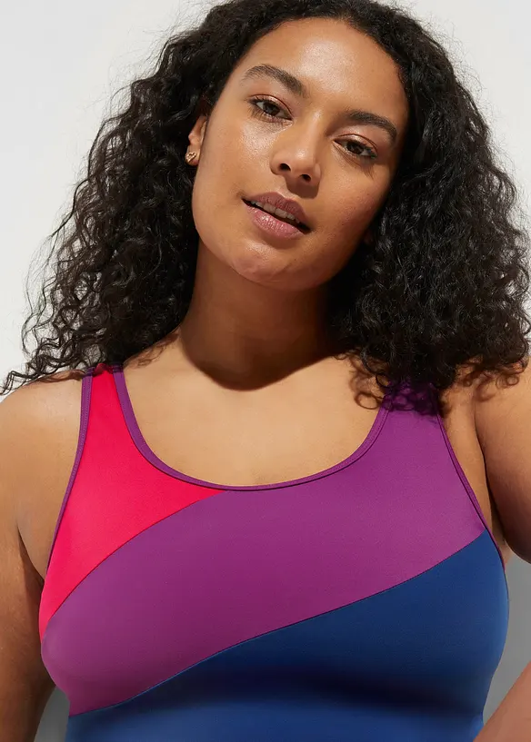 Costume intero sportivo con inserti a contrasto, bonprix