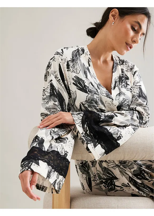Vestaglia kimono con viscosa, bonprix