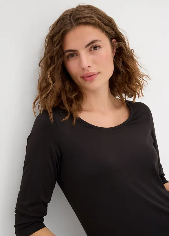 Maglia con scollo rotondo e maniche a 3/4, bonprix