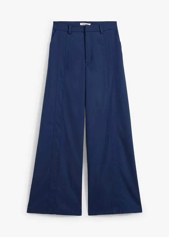 Pantaloni larghi in misto viscosa, a vita alta, bonprix
